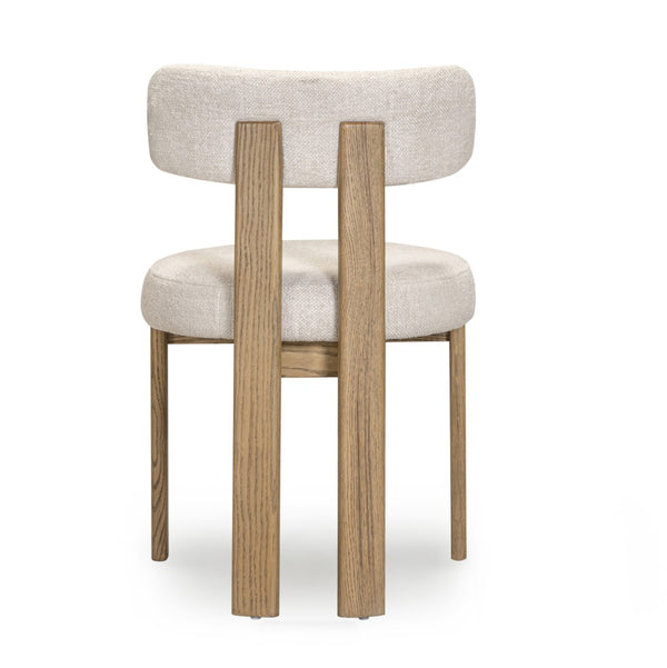 TOV Furniture Odessa Cream Performance Fabric Dining Chair - Mid-Century Modern Design with Oak Frame & Comfort TOV-D54785