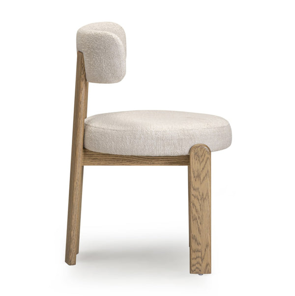 TOV Furniture Odessa Cream Performance Fabric Dining Chair - Mid-Century Modern Design with Oak Frame & Comfort TOV-D54785