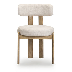 TOV Furniture Odessa Cream Performance Fabric Dining Chair - Mid-Century Modern Design with Oak Frame & Comfort TOV-D54785