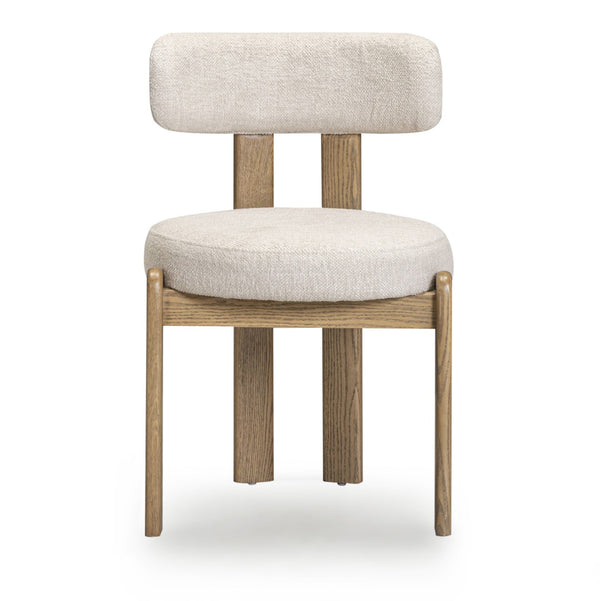 TOV Furniture Odessa Cream Performance Fabric Dining Chair - Mid-Century Modern Design with Oak Frame & Comfort TOV-D54785