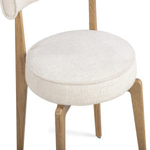 TOV Furniture Nikita Cream Performance Fabric Dining Chair - Retro-Modern Design with Durable Comfort & Style TOV-D54787