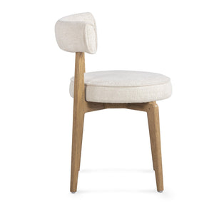 TOV Furniture Nikita Cream Performance Fabric Dining Chair - Retro-Modern Design with Durable Comfort & Style TOV-D54787