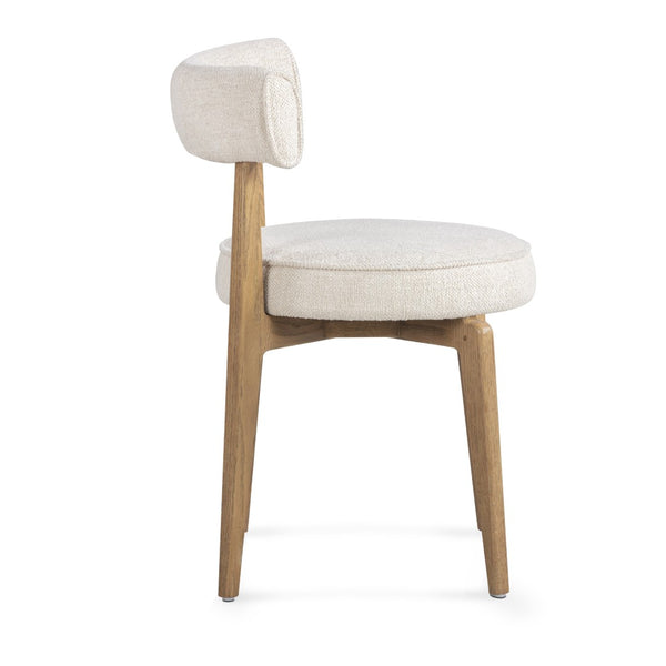 TOV Furniture Nikita Cream Performance Fabric Dining Chair - Retro-Modern Design with Durable Comfort & Style TOV-D54787