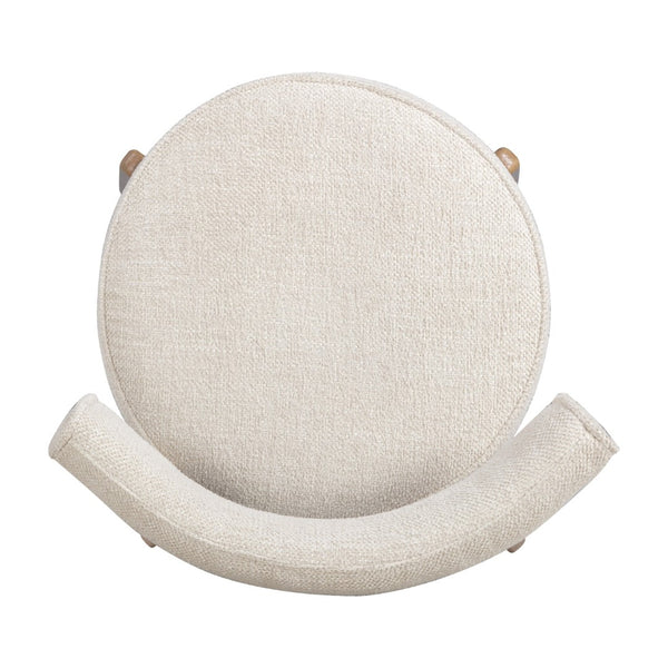 TOV Furniture Nikita Cream Performance Fabric Dining Chair - Retro-Modern Design with Durable Comfort & Style TOV-D54787