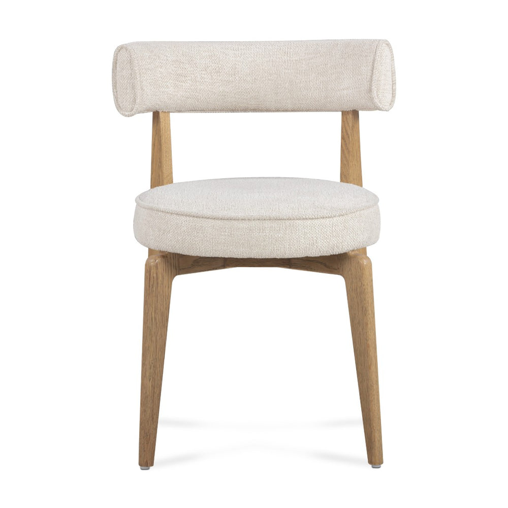 TOV Furniture Nikita Cream Performance Fabric Dining Chair - Retro-Modern Design with Durable Comfort & Style TOV-D54787