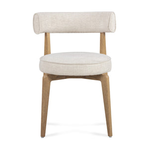 TOV Furniture Nikita Cream Performance Fabric Dining Chair - Retro-Modern Design with Durable Comfort & Style TOV-D54787