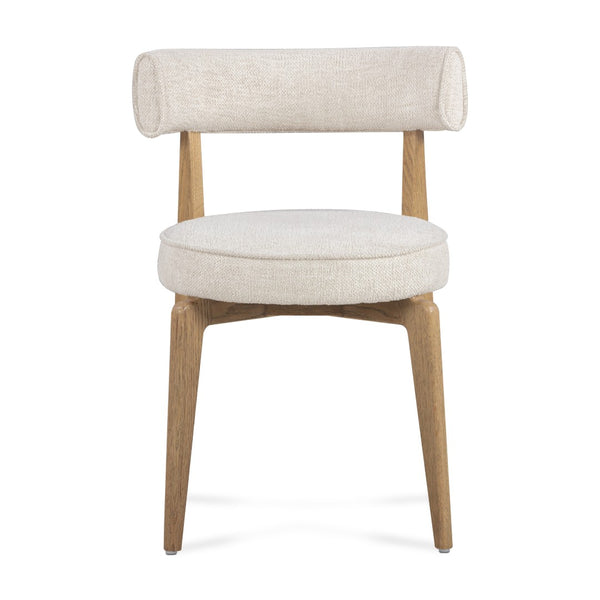 TOV Furniture Nikita Cream Performance Fabric Dining Chair - Retro-Modern Design with Durable Comfort & Style TOV-D54787