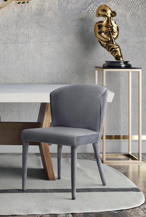 TOV Furniture Metropolitan Velvet Dining Chair - Luxurious Comfort and Modern Design for Your Elegant Dining Space Grey TOV-D55