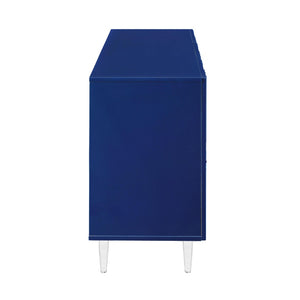 TOV Furniture Deco Lacquer Buffet - Hollywood Glam Inspired Storage Solution with Elegant Acrylic Legs and Style Blue TOV-D5515