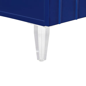TOV Furniture Deco Lacquer Buffet - Hollywood Glam Inspired Storage Solution with Elegant Acrylic Legs and Style Blue TOV-D5515