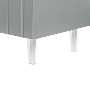 TOV Furniture Deco Lacquer Buffet - Hollywood Glam Inspired Storage Solution with Elegant Acrylic Legs and Style Grey TOV-D5516