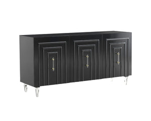 TOV Furniture Famke Lacquer Buffet - Modern Handcrafted Storage Solution with Soft-Close Doors & Adjustable Shelves Black TOV-D5517