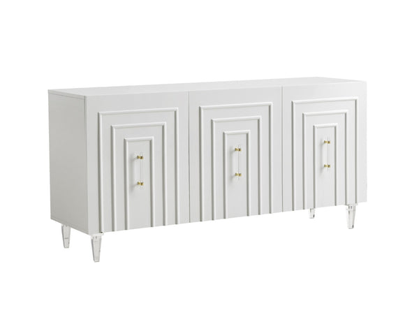 TOV Furniture Famke Lacquer Buffet - Modern Handcrafted Storage Solution with Soft-Close Doors & Adjustable Shelves White TOV-D5518