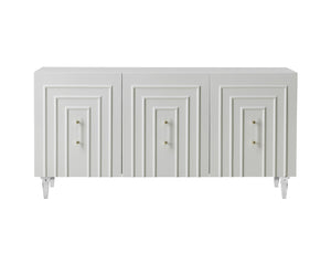 TOV Furniture Famke Lacquer Buffet - Modern Handcrafted Storage Solution with Soft-Close Doors & Adjustable Shelves White TOV-D5518