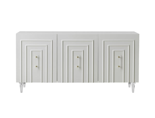 TOV Furniture Famke Lacquer Buffet - Modern Handcrafted Storage Solution with Soft-Close Doors & Adjustable Shelves White TOV-D5518