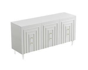 TOV Furniture Famke Lacquer Buffet - Modern Handcrafted Storage Solution with Soft-Close Doors & Adjustable Shelves White TOV-D5518