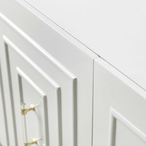 TOV Furniture Famke Lacquer Buffet - Modern Handcrafted Storage Solution with Soft-Close Doors & Adjustable Shelves White TOV-D5518