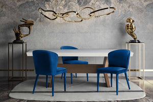 TOV Furniture Metropolitan Velvet Dining Chair - Luxurious Comfort and Modern Design for Your Elegant Dining Space Navy TOV-D56