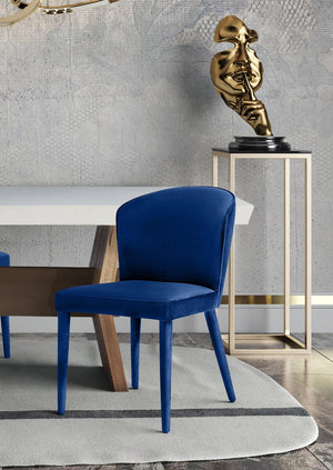 TOV Furniture Metropolitan Velvet Dining Chair - Luxurious Comfort and Modern Design for Your Elegant Dining Space Navy TOV-D56