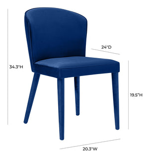 TOV Furniture Metropolitan Velvet Dining Chair - Luxurious Comfort and Modern Design for Your Elegant Dining Space Navy TOV-D56