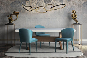TOV Furniture Metropolitan Velvet Dining Chair - Luxurious Comfort and Modern Design for Your Elegant Dining Space Sea Blue TOV-D57