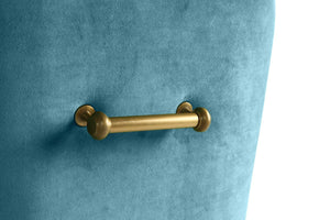 TOV Furniture Beatrix Velvet Side Chair - Chic Comfort with Gold Accents for Dining Rooms, Living Spaces & More Sea Blue TOV-D6168