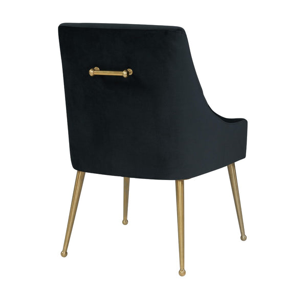 TOV Furniture Beatrix Velvet Side Chair - Chic Comfort with Gold Accents for Dining Rooms, Living Spaces & More Black TOV-D6179