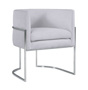 TOV Furniture Giselle Velvet Dining Chair - Luxurious Comfort with Sleek Stainless Steel Base for Elegant Dining Spaces Grey TOV-D6300