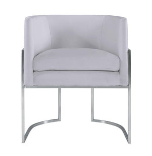 TOV Furniture Giselle Velvet Dining Chair - Luxurious Comfort with Sleek Stainless Steel Base for Elegant Dining Spaces Grey TOV-D6300