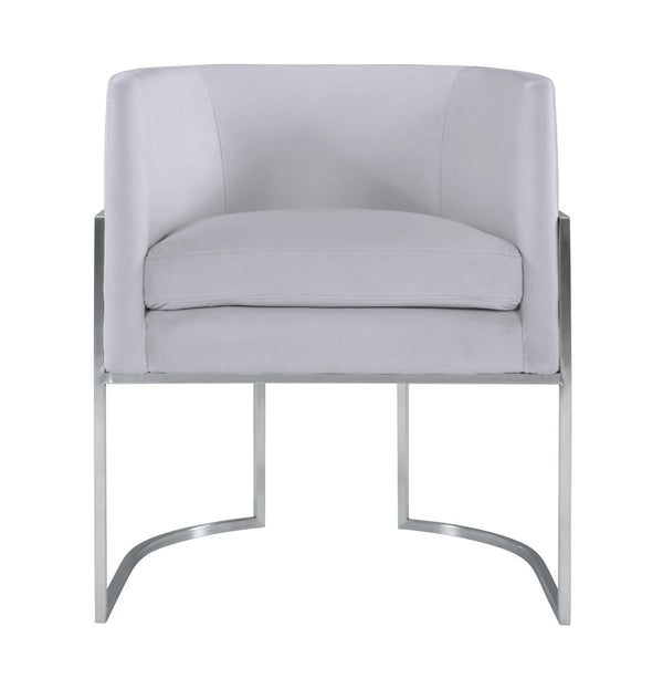 TOV Furniture Giselle Velvet Dining Chair - Luxurious Comfort with Sleek Stainless Steel Base for Elegant Dining Spaces Grey TOV-D6300