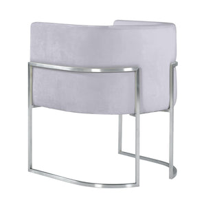 TOV Furniture Giselle Velvet Dining Chair - Luxurious Comfort with Sleek Stainless Steel Base for Elegant Dining Spaces Grey TOV-D6300