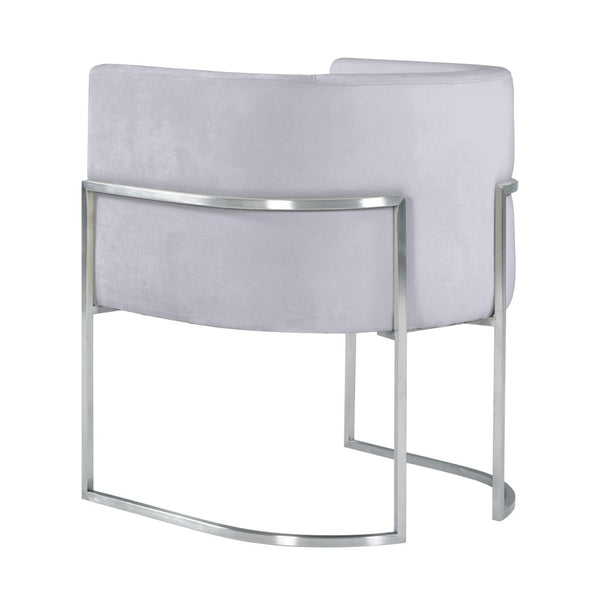 TOV Furniture Giselle Velvet Dining Chair - Luxurious Comfort with Sleek Stainless Steel Base for Elegant Dining Spaces Grey TOV-D6300