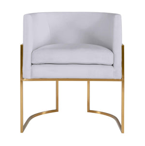 TOV Furniture Giselle Velvet Dining Chair - Luxe Comfort with Gold Base for Modern Elegance in Your Home Dining Space Grey TOV-D6301