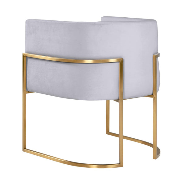 TOV Furniture Giselle Velvet Dining Chair - Luxe Comfort with Gold Base for Modern Elegance in Your Home Dining Space Grey TOV-D6301