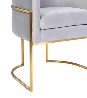 TOV Furniture Giselle Velvet Dining Chair - Luxe Comfort with Gold Base for Modern Elegance in Your Home Dining Space Grey TOV-D6301