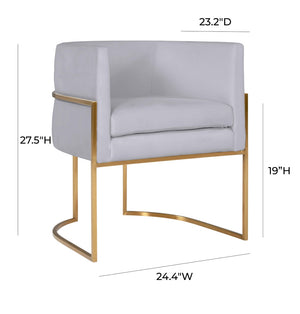 TOV Furniture Giselle Velvet Dining Chair - Luxe Comfort with Gold Base for Modern Elegance in Your Home Dining Space Grey TOV-D6301