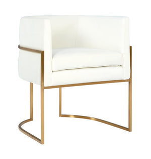 TOV Furniture Giselle Velvet Dining Chair - Luxe Comfort with Gold Base for Modern Elegance in Your Home Dining Space Cream TOV-D6303