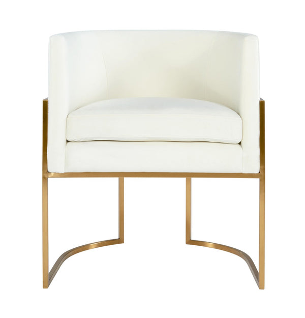 TOV Furniture Giselle Velvet Dining Chair - Luxe Comfort with Gold Base for Modern Elegance in Your Home Dining Space Cream TOV-D6303