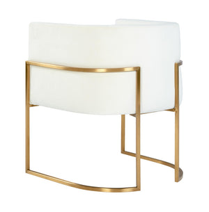 TOV Furniture Giselle Velvet Dining Chair - Luxe Comfort with Gold Base for Modern Elegance in Your Home Dining Space Cream TOV-D6303