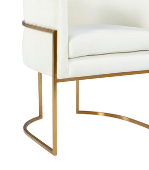TOV Furniture Giselle Velvet Dining Chair - Luxe Comfort with Gold Base for Modern Elegance in Your Home Dining Space Cream TOV-D6303