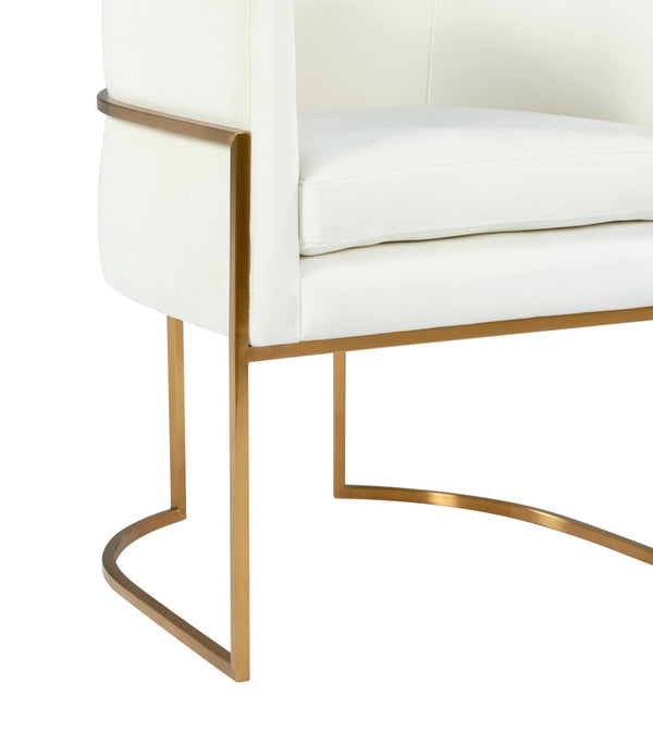 TOV Furniture Giselle Velvet Dining Chair - Luxe Comfort with Gold Base for Modern Elegance in Your Home Dining Space Cream TOV-D6303
