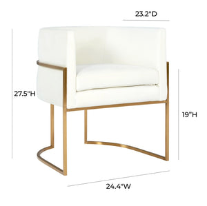 TOV Furniture Giselle Velvet Dining Chair - Luxe Comfort with Gold Base for Modern Elegance in Your Home Dining Space Cream TOV-D6303