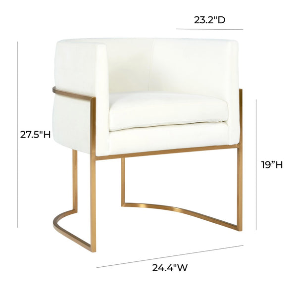 TOV Furniture Giselle Velvet Dining Chair - Luxe Comfort with Gold Base for Modern Elegance in Your Home Dining Space Cream TOV-D6303