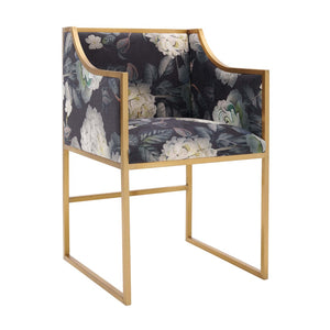 TOV Furniture Atara Velvet Chair - Sculptural Elegance with Plush Comfort and Gold Stainless Steel Base for Style Floral TOV-D6349