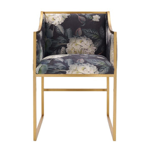TOV Furniture Atara Velvet Chair - Sculptural Elegance with Plush Comfort and Gold Stainless Steel Base for Style Floral TOV-D6349