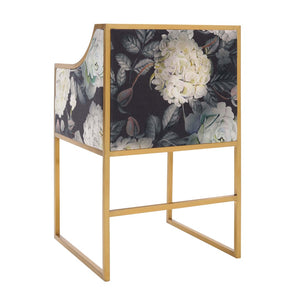 TOV Furniture Atara Velvet Chair - Sculptural Elegance with Plush Comfort and Gold Stainless Steel Base for Style Floral TOV-D6349