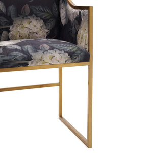 TOV Furniture Atara Velvet Chair - Sculptural Elegance with Plush Comfort and Gold Stainless Steel Base for Style Floral TOV-D6349
