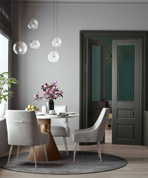 TOV Furniture Beatrix Pleated Light Grey Velvet Accent Chair with Silver Legs - Luxurious Style & Comfort! TOV-D6398