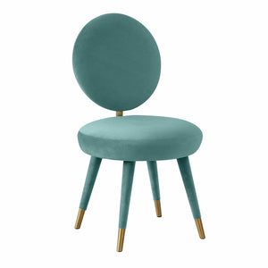 TOV Furniture Kylie Velvet Dining Chair - Luxurious Comfort with Gold-Tipped Legs for Modern Elegance in Dining Spaces Sea Blue TOV-D68126