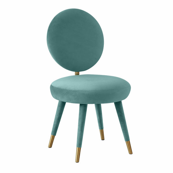 TOV Furniture Kylie Velvet Dining Chair - Luxurious Comfort with Gold-Tipped Legs for Modern Elegance in Dining Spaces Sea Blue TOV-D68126